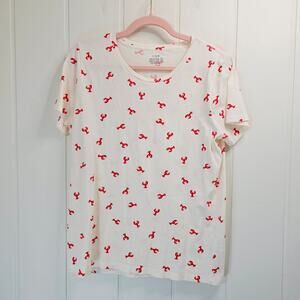 J.Crew Vintage Cotton All-Over Lobster T-Shirt Collector Tee Size L